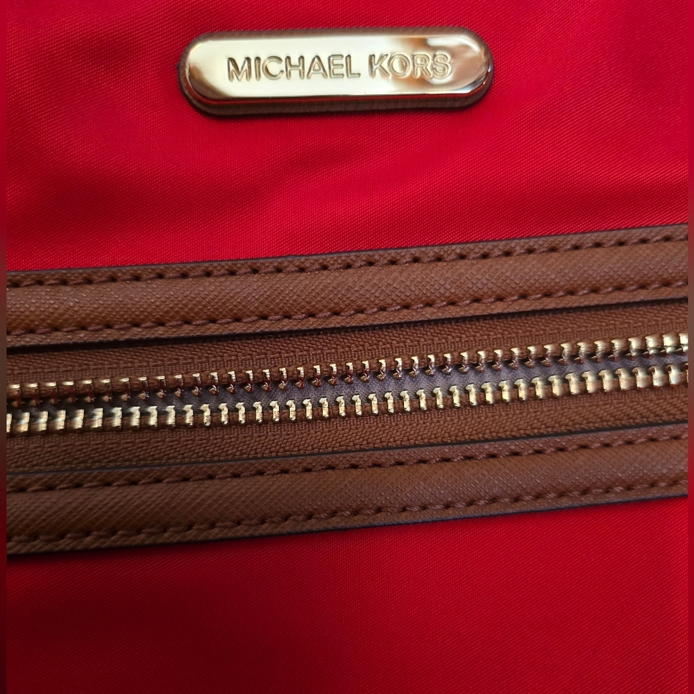Michael Kors Red Tote Bag Unisex Large Travel Shoulder Purse Never Used No Tags